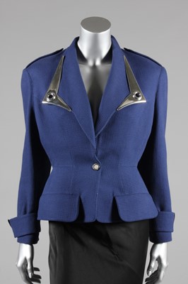 Lot 50 - A Thierry Mugler blue textured cotton jacket...