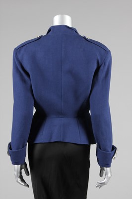 Lot 50 - A Thierry Mugler blue textured cotton jacket...