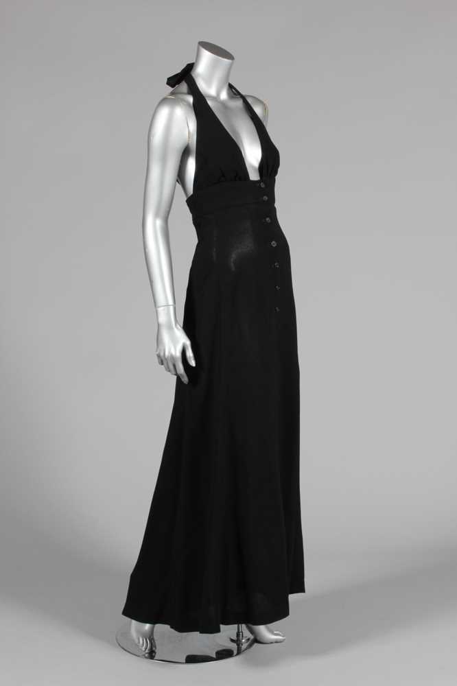 Lot 110 - An Ossie Clark black moss crepe halter-neck...