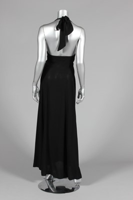 Lot 110 - An Ossie Clark black moss crepe halter-neck...