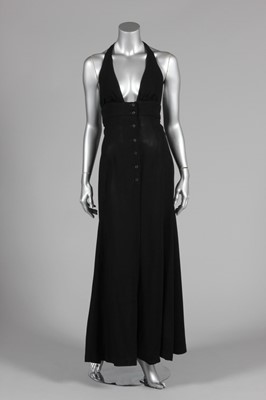 Lot 110 - An Ossie Clark black moss crepe halter-neck...