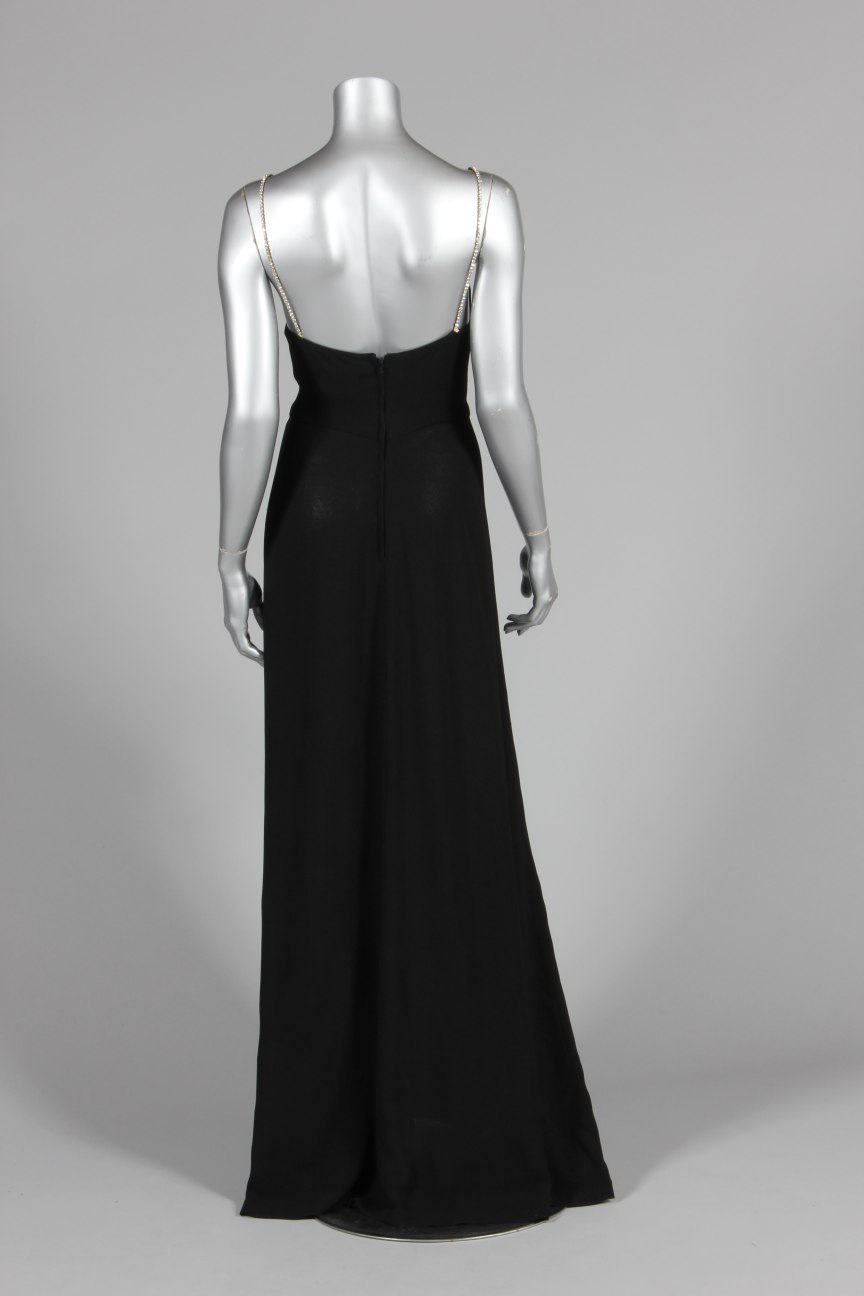 Lot 116 A Biba black crepe evening dress and velvet