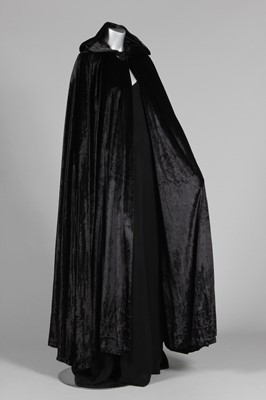 Lot 116 - A Biba black crepe evening dress and velvet...