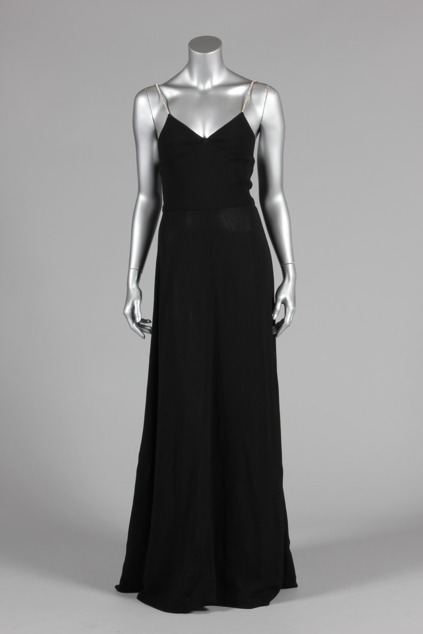 Lot 116 A Biba black crepe evening dress and velvet