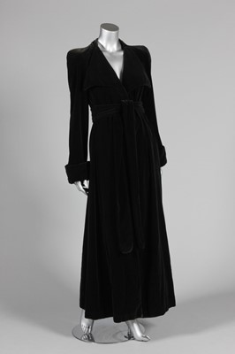 Lot 117 - A Biba black damask satin jumpsuit and black...