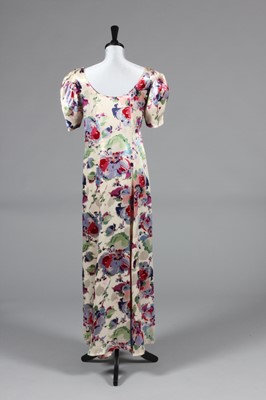 Lot 143 - Three 1930s dresses, comprising gold bias cut...