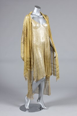 Lot 184 - A tunic formed from a 1920s yellow Azute stole,...