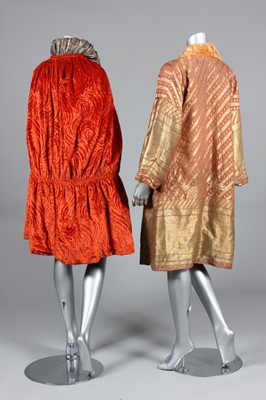 Lot 185 - A reversible gold lame and embossed orange...