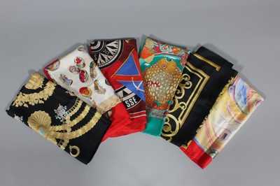 Lot 193 - Six Hermès scarves, 1980s-90s, including two...