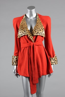 Lot 226 - A Biba scarlet jersey and faux leopard fur...