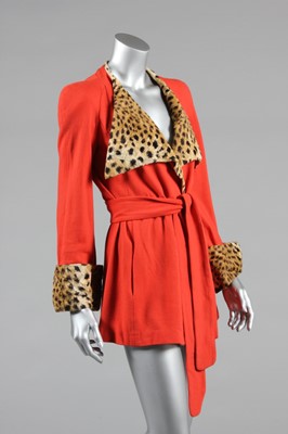 Lot 226 - A Biba scarlet jersey and faux leopard fur...