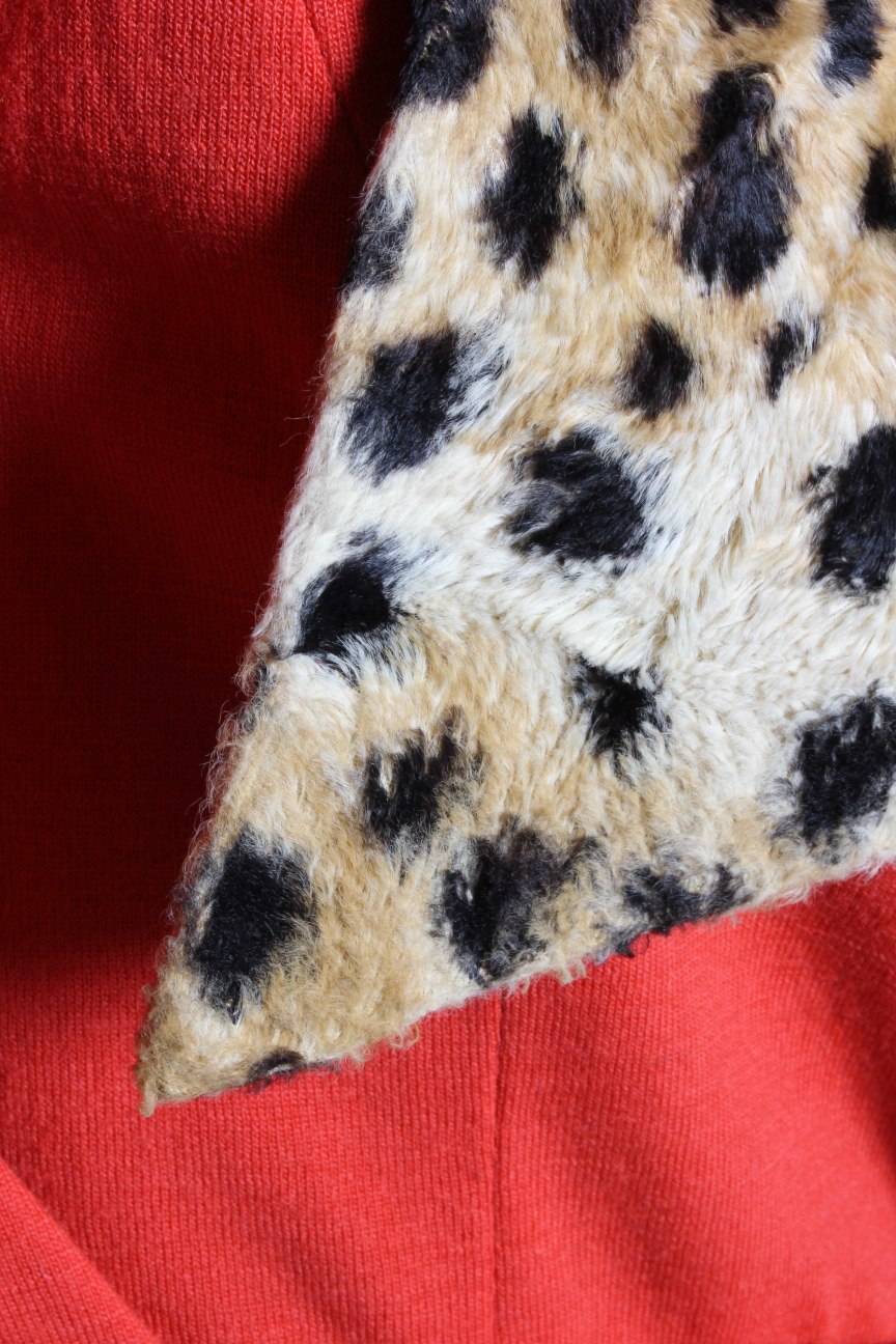 Lot 226 - A Biba scarlet jersey and faux leopard fur