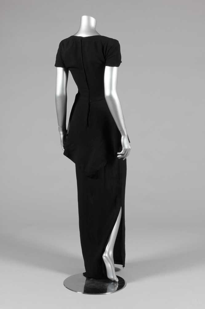 Lot 230 A Biba black moss crepe evening gown, circa
