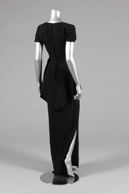 Lot 230 - A Biba black moss crepe evening gown, circa...