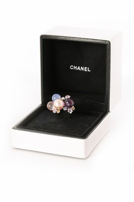 Lot 20 - A Chanel 'Mademoiselle' 18ct white gold ring,...