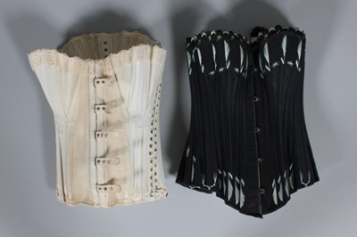 Lot 244 - A 'Bi-Vis' black satin corset, circa 1890,...