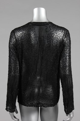 Lot 249 - A beaded black muslin evening jacket, late...