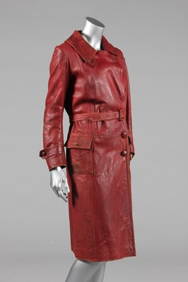 Lot 251 - A Prinscrome lady's red leather motoring coat,...