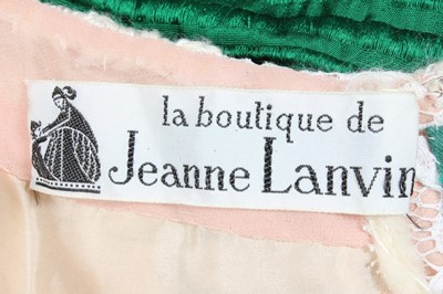 Lot 254 - A Lanvin boutique green ottoman silk and ivory...