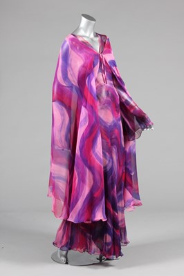 Lot 256 - An Yves Saint Laurent couture marbled chiffon...