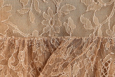 Lot 136 - A Balenciaga couture sand-brown lace cocktail...