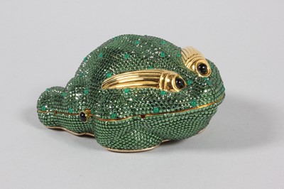 Lot 278 - A Judith Leiber green frog minaudiere, 1980s,...