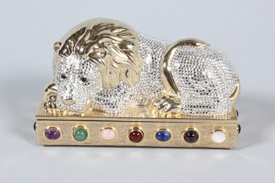 Lot 279 - A Judith Leiber recumbent lion minaudiere,...