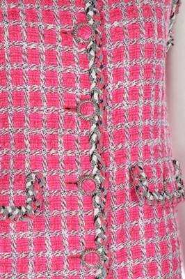 Lot 49 - A Chanel shocking-pink tweed dress, circa 2014,...