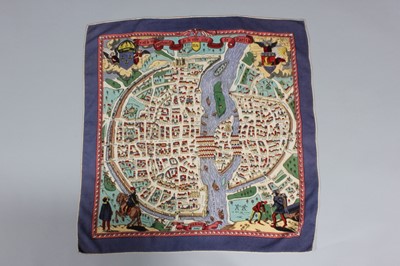 Lot 292 - A rare Hermès scarf depicting a map of Paris...