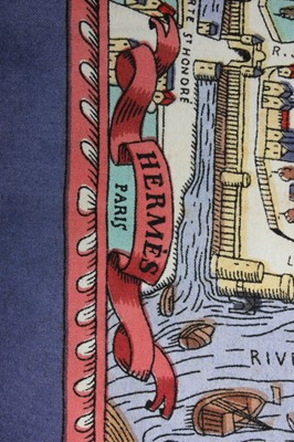 Lot 292 - A rare Hermès scarf depicting a map of Paris...