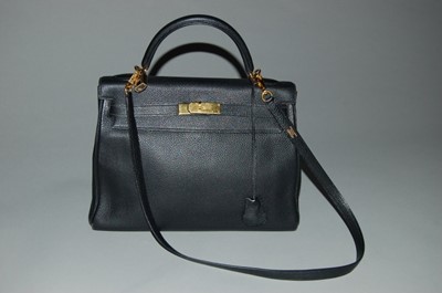 Lot 298 - An Hermès black pigskin Kelly bag, 2001, blind...