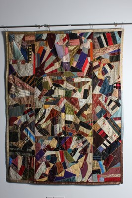 Lot 320 - A 'Crazy' patchwork, English, circa 1880-90,...