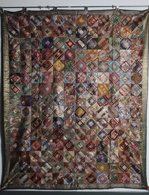 Lot 321 - A magnificent metal thread brocaded patchwork...