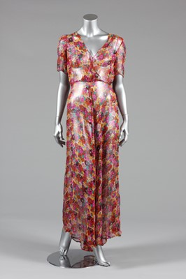 Lot 2 - A Liberty pansy-printed chiffon dress, in...