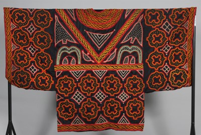 Lot 391 - A brightly embroidered kaftan, West African,...