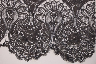 Lot 425 - Two black silk Maltese bobbin lace capelets,...