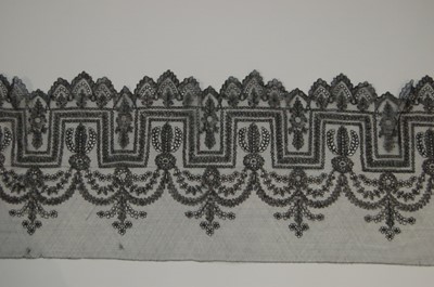 Lot 425 - Two black silk Maltese bobbin lace capelets,...