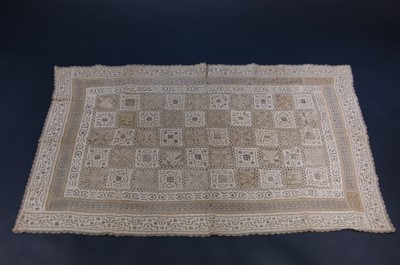 Lot 262 - A fine filet and cutwork panel, 16th century,...