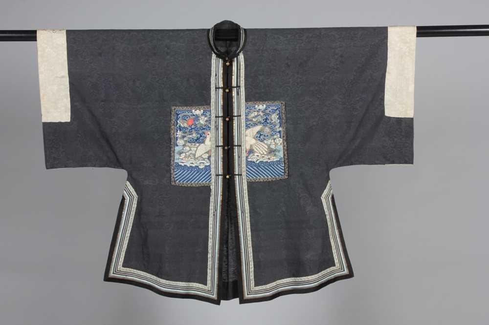 Lot 376 - A grey silk gauze surcoat, Chinese late 19th...