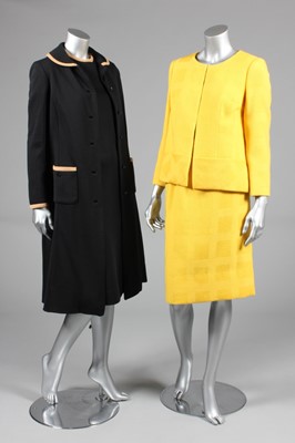 Lot 158 - A Helen Rose sunshine yellow tweed suit, 1960s,...