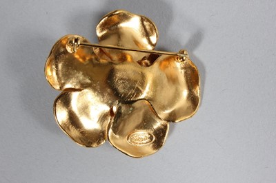 Lot 29 - A Chanel camelia brooch and pair of matching...