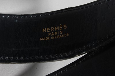 Lot 42 - Two Hermès leather belts, both with gilt...