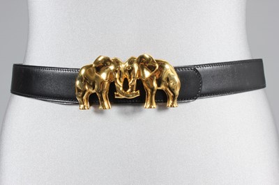 Lot 42 - Two Hermès leather belts, both with gilt...