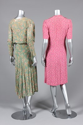 Lot 13 - 1930s day and evening wear, comprising: floral...