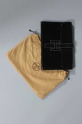 Lot 47 - An Hermès black box calf leather clutch bag,...
