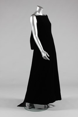Lot 126 - A Lanvin couture black velvet evening gown,...