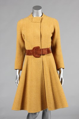 Lot 136 - A Madame Grès mustard wool coat, probably...