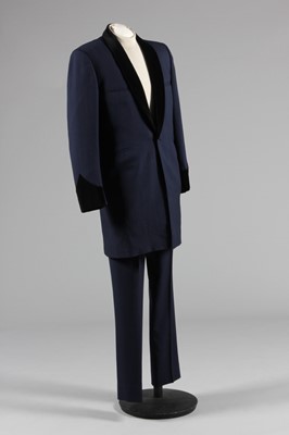 Lot 107 - A navy wool teddy boy suit, probably late...