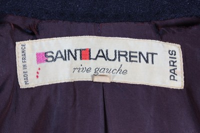 Lot 132 - Diana Vreeland's Saint Laurent navy wool pea...