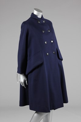 Lot 130 - Diana Vreeland's Mainbocher navy wool coat,...